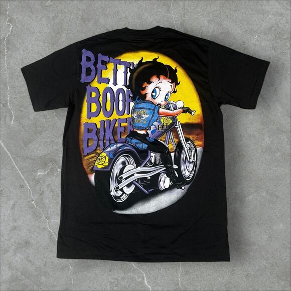 Vintage Betty Boop 1994 Biker Harley Size Large Single Stitch Reprint T-Shirt - Picture 2 of 8